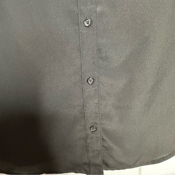 Old  Navy Button Up Blouse Semi Sheer Black Size Small - Picture 4 of 16